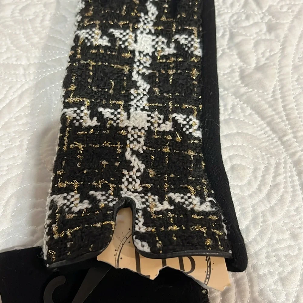 Plaid‎ Lurex tweed gloves, NWT